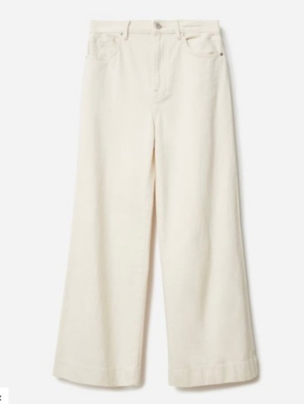 Everlane Womens White Large Hem Wide Legs Jeans 10